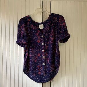 Maeve Floral Button-Down Blouse